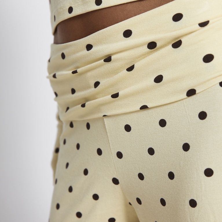 Foldable wide pants "Eleni Printed" Yellow